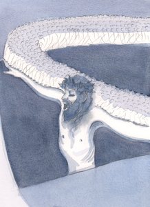 Mesih cennete giden köprümüzdür - dünyevi yaşam ile sonsuz zafer arasındaki uçurumun karşısındaki tek yol, 2000 (kağıt üzerinde w/c) by Elizabeth Wang