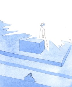 Mesih benimle mabette konuştu, orada hazır bulunuyordu, 2004 (kağıt üzerine suluboya) by Elizabeth Wang