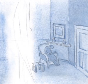 Zayıf olduğumuzda bile, Mesih bizimledir ve meleğini bize rehberlik etmesi ve koruması için gönderir, 2000 (kağıt üzerinde w/c) by Elizabeth Wang