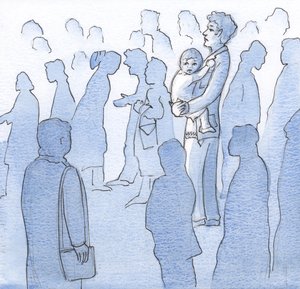 Tanrı bana her bir ruhu, her bir kalbin tek başına acı çektiğini görmemi sağladı, 2000 (kağıt üzerinde w/c) by Elizabeth Wang