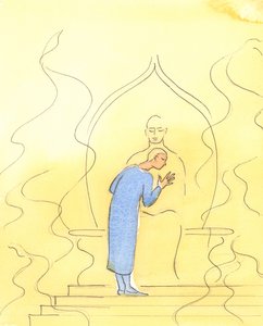 Baba Tanrı, duyulduğundan emin olan babasının göğsünde bir çocuk gibi, Baba