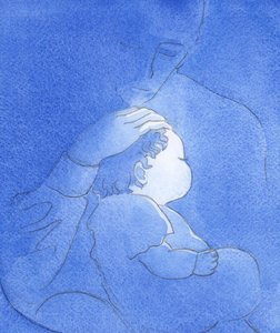 Baba Tanrı bizi şefkatli ve sarsılmaz bir sevgiyle çocukları gibi seviyor, 2002 (kağıt üzerinde w/c) by Elizabeth Wang
