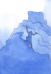 Manevi yaşamda, tırmanmayı bırakan ve oldukları yerde kalmayı seçen herkes, Cennete gireceklerse, ölümden sonra tırmanmayı tamamlamalıdır, 2002 (kağıt üzerinde w/c) by Elizabeth Wang