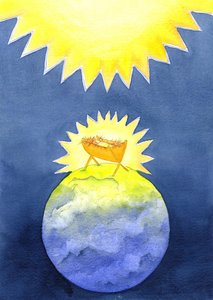 İsa Mesih Tanrı tarafından yaratılmıştır; yine de dünyaya iktidarda değil, çaresiz bir bebek olarak geldi, 2001 (kağıt üzerinde w/c) by Elizabeth Wang