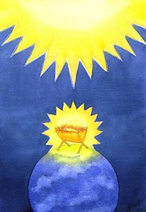 İsa Mesih Tanrı tarafından yaratılmıştır; yine de dünyaya iktidarda değil, çaresiz bir bebek olarak geldi, 2001 (kağıt üzerinde w/c) by Elizabeth Wang