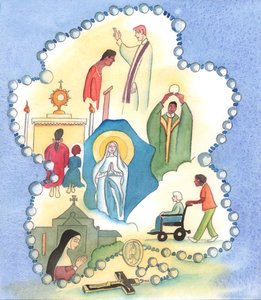 Lourdes sadece hasta bakımı için bir örnek değil, 2005 (kağıt üzerine suluboya) by Elizabeth Wang