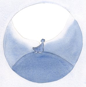 Bir keresinde, duada otururken, kendim ve başkaları için isteklerde bulunurken, cennette yarı dinleniyordum, tam bir huzur içinde görünüyordu., 2001 (kağıt üzerinde w/c) by Elizabeth Wang