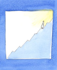 Cennete doğru ilerlememiz bir satış grafiği gibi olabilir, 2003 (kağıt üzerinde w/c) by Elizabeth Wang