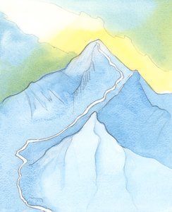 Doğru yolu izlediğini biliyorsak, Everest Dağı hakkında konuşan biri inanmaya değerdir, 2003 (kağıt üzerinde w/c) by Elizabeth Wang