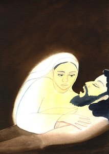 The Pieta, 2001 (kağıt üzerinde w/c) by Elizabeth Wang