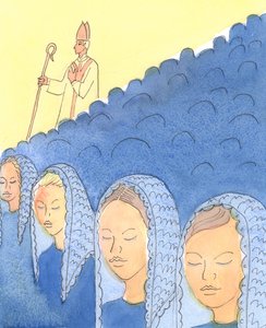 Başın örtülmesi ve açılması Bishops için önemlidir, 2004 (kağıt üzerinde w/c) by Elizabeth Wang