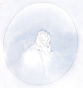 Kendi arzularımıza ne kadar az bağlanırsak, Mesih bizi kendi erdemlerini ve güzelliğini o kadar kolay giydirebilir., 2001 (kağıt üzerinde w/c) by Elizabeth Wang