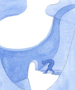 Bencil arzularından vazgeçmeyi reddeden biri barış ve lütuf yaşamını tadamaz, 2001 (kağıt üzerinde w/c) by Elizabeth Wang
