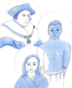 Her çağda hakikatin şehitleri vardır, 2003 (kağıt üzerinde w/c) by Elizabeth Wang