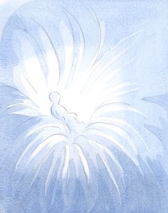 Vaftiz yoluyla İlahi Hayat bir çocuğun kalbine dökülür ve başkalarına yayılır, 2001 (kağıt üzerinde w/c) by Elizabeth Wang