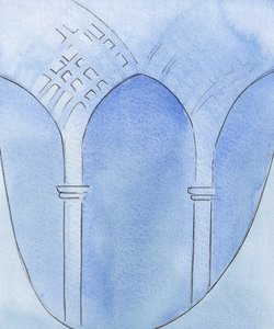 İnanç ve pişmanlıkla ruhum bir mağaradan ibadete hazır bir katedrale dönüştü, 2002 (kağıt üzerinde w/c) by Elizabeth Wang