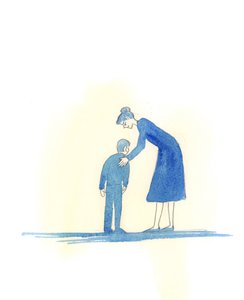 Hatamdan tövbe ettiğimde, Mesih bana sevinçle affedildiğimi söyledi; gerçekten de, biri hata yaptığında kendi çocuklarımı affettiğim kadar hızlı bir şekilde beni affetmişti, 2005 (kağıt üzerine suluboya) by Elizabeth Wang