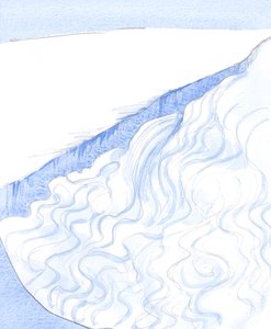 Ruhlarımızda, ilahi yaşam derin bir su sel gibidir, yaşam, ışık ve güçle doludur, irademiz, rızamız aracılığıyla kanalize edilir., 2001 (kağıt üzerinde w/c)