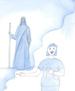 Aziz Paul Tanır mıydı?, 2003 (kağıt üzerinde w/c) by Elizabeth Wang