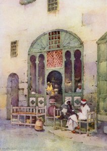 Bir Arap Kafe, Kahire (renkli taş) by Ella Du Cane