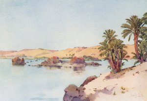 Elephantine Adasından Katarakt Havzası (renkli taş) by Ella Du Cane