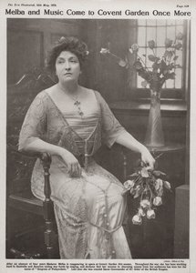 Dame Nellie Melba, Avustralyalı opera sanatçısı (s/b fotoğraf) by Elliott and Fry Photography Studio