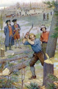 Baltalarımız... ağaçları kesmek için hemen harekete geçti. by Elmer Boyd Smith