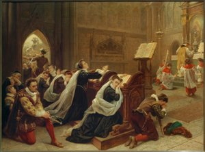Maria Stuart… ilk ayin / Mücevheri duyuyor. Emanuel Leutze by Emanuel Gottlieb Leutze