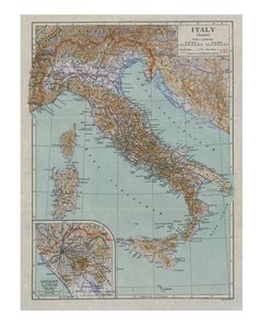 Antik İtalya Haritası, c1910