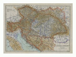 Avusturya-Macaristan haritası, c1910s.