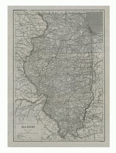Illinois, ABD, c1910s haritası.