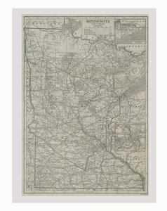 Minnesota, ABD, c1900s haritası.