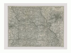 Missouri, ABD, c1900s haritası.