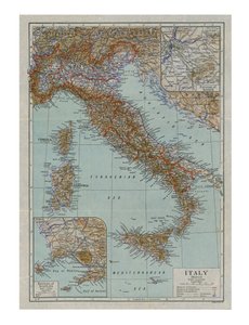 Modern İtalya Haritası, c1910