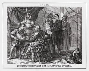 Saksonya Elektörü I. John Frederick, ölüm cezasını alırken