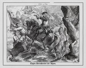 Savoy Prensi Eugene ve Avusturya ordusu Alpleri geçerken