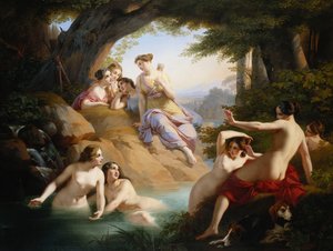 Diana ve Periler Banyoda, 1846 by Emil Jacobs