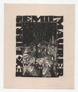 Ex Libris Emil Maurer (gravür) by Emil Maurer