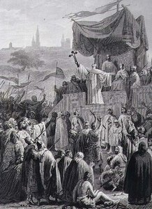 Alexandre Marie Colin (1798-1875) tarafından oyulmuş İkinci Haçlı Seferi Vaazı (gravür) by Emile (after) Signol