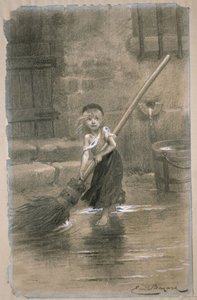 Cosette. Sefiller'den bir çizim, Victor Hugo, 1862