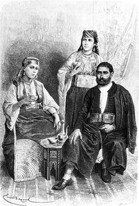Tangiers Yahudi erkek ve kadınları, 1878 by Emile Antoine Bayard