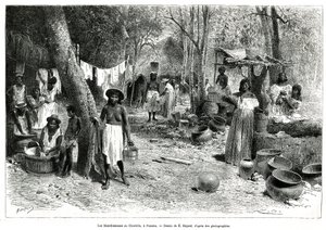 Les blanchisseuses au Chorillo, Panama, 1876