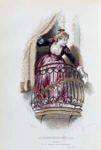 Rosine in “The Barber of Seville” by Pierre Augustin Caron de Beaumarchais (1732-1799), drawings by Emile Bayard (1837-1891) by Emile Antoine Bayard