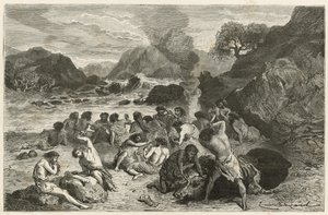 Ren geyiği zamanında bir şölen by Emile Antoine Bayard