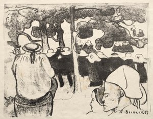 Les Bretonneries: Brittany'de Düğün (La Noce en Bretange) by Emile Bernard