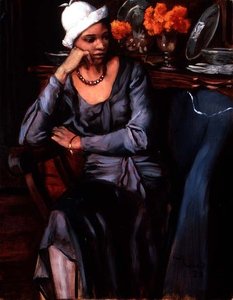 Cloche Şapkalı Negress (tuval üzerine yağlı boya) by Emile Bernard