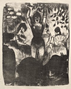 Kafe-Konser'de şarkıcı by Emile Bernard