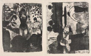 Café-Concert ve The Harvesters'da şarkıcı by Emile Bernard