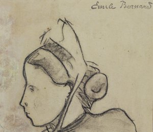 Breton Kadın Çalışması by Emile Bernard
