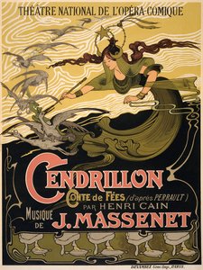 Jules Massenet imzalı Opera Cendrillon için afiş by Émile Bertrand